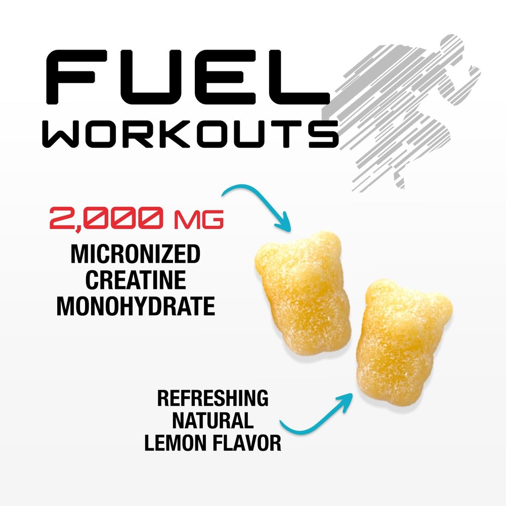 Creatine Monohydrate Gummies 2000mg - Best Micronized, Sugar Free Creatine Ch...