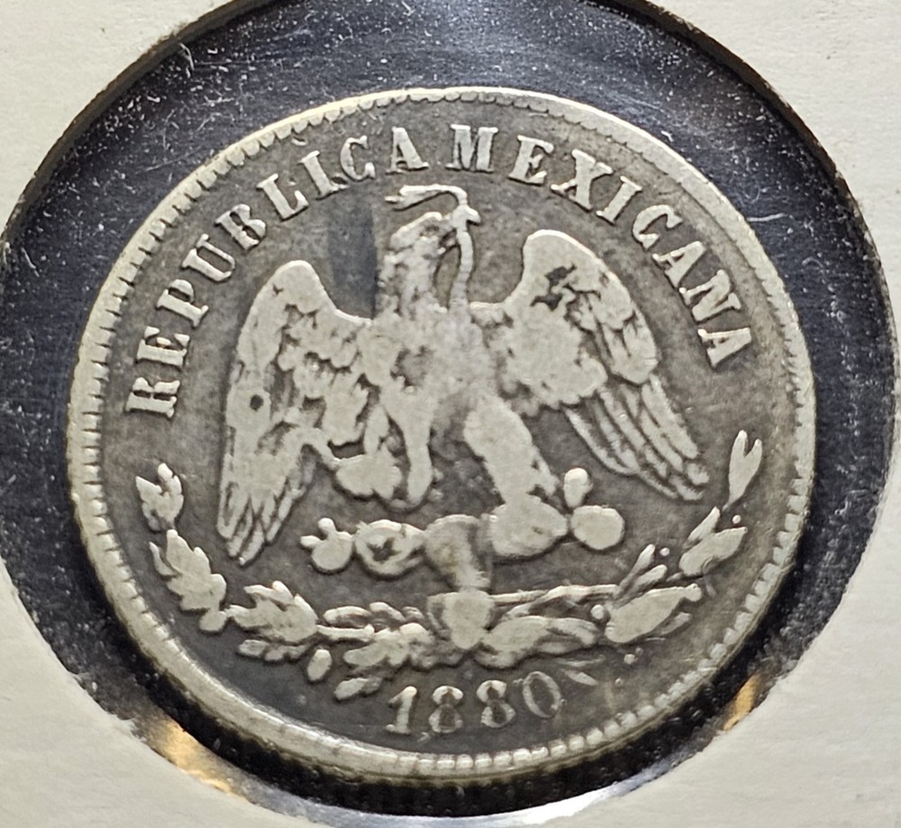 1880 Zs 25 Centavos Mexico silver Eagle/ Snake KM 406.9