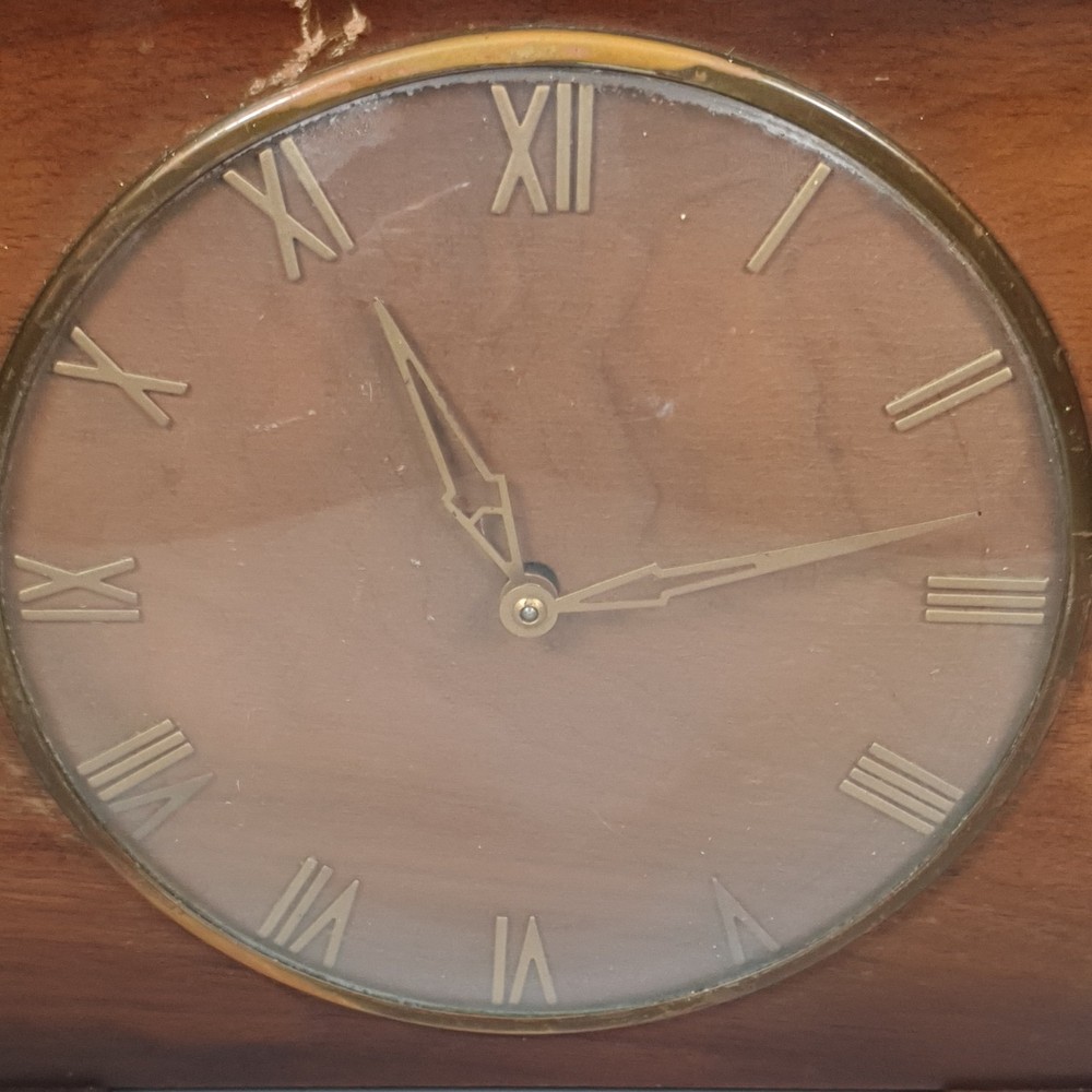 Vintage Mantel Clock insurance coin saving clock Collectable