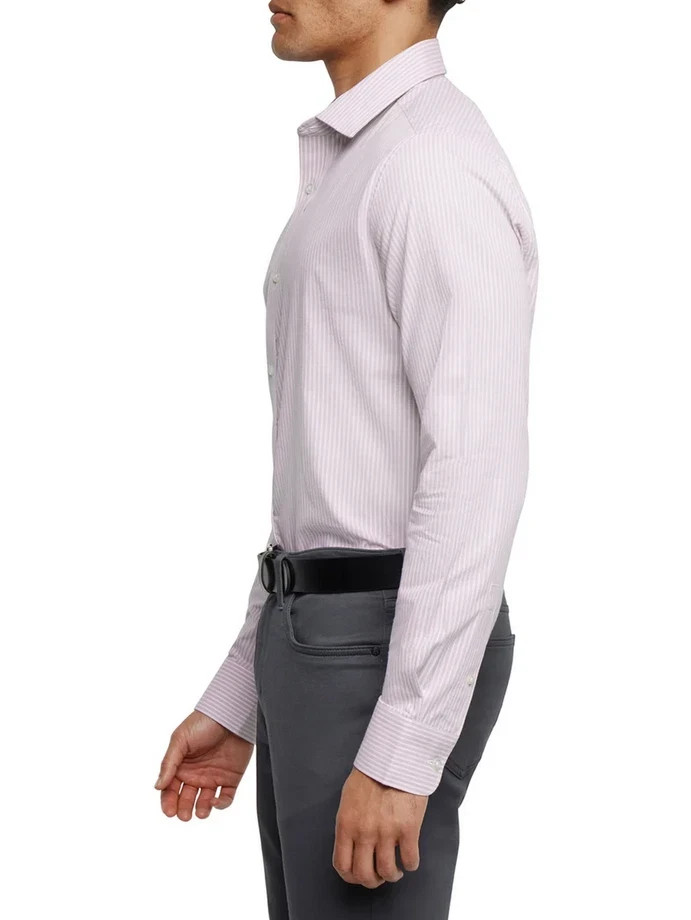 Banana Republic Men's Slim Fit Stretch Poplin Shirt Pink Size L