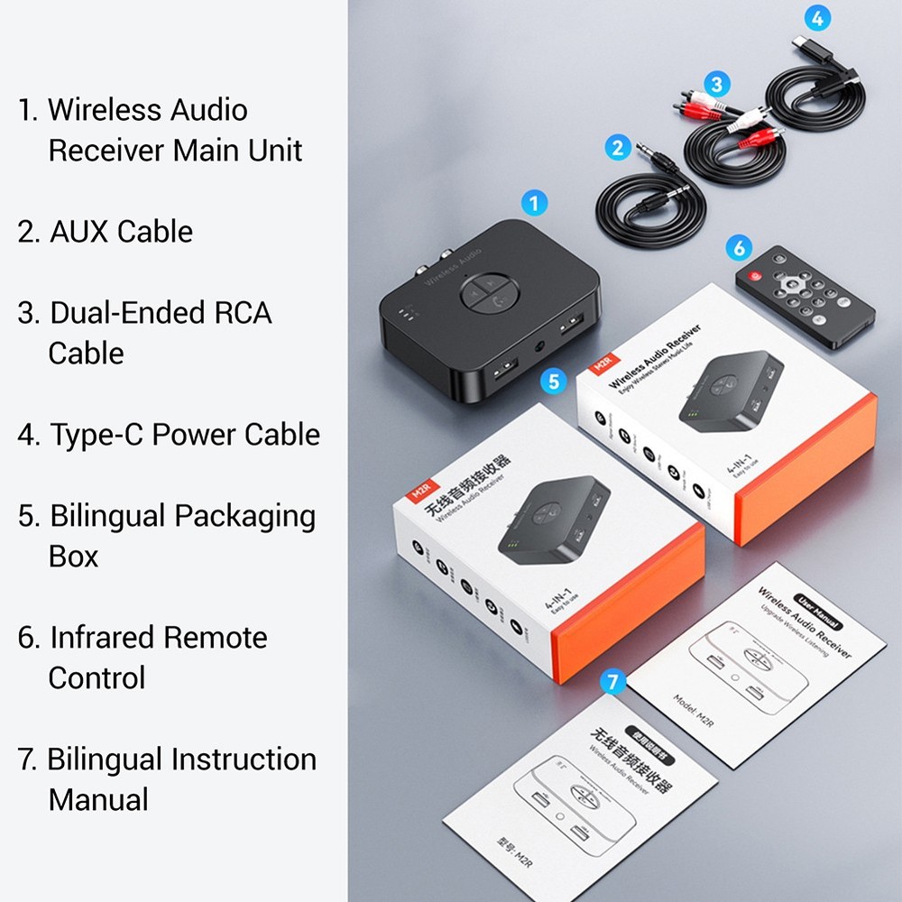 Bluetooth 6.0 Receiver Hi-Res Wireless Audio Adapter for Old Stereo / Speakers