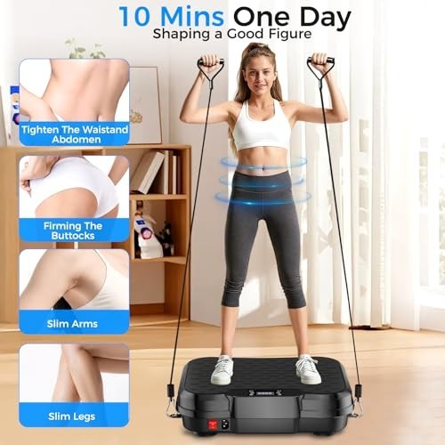 Vibration Plate Exercise Machine for Weight Loss & Lymphatic Drainage, 450 lbs,