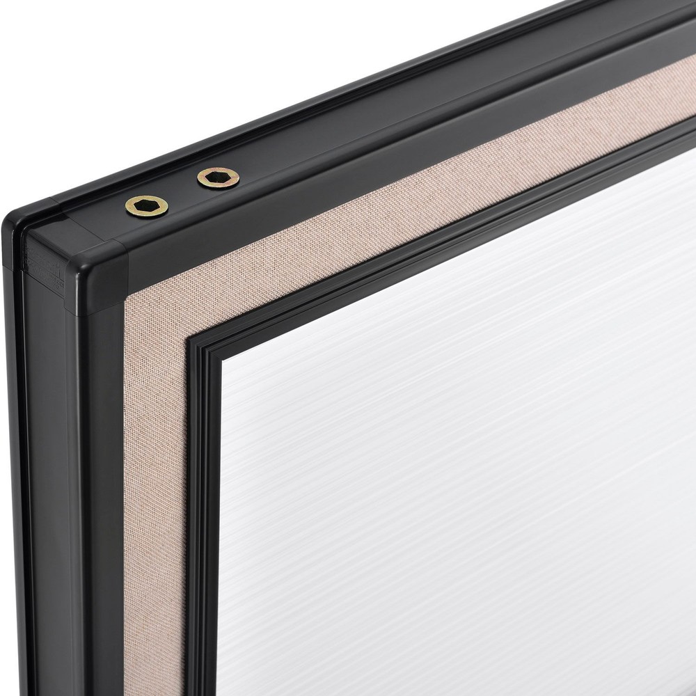 Office Partition Panel With Partial Window 48-1/4"W x 60"H Tan