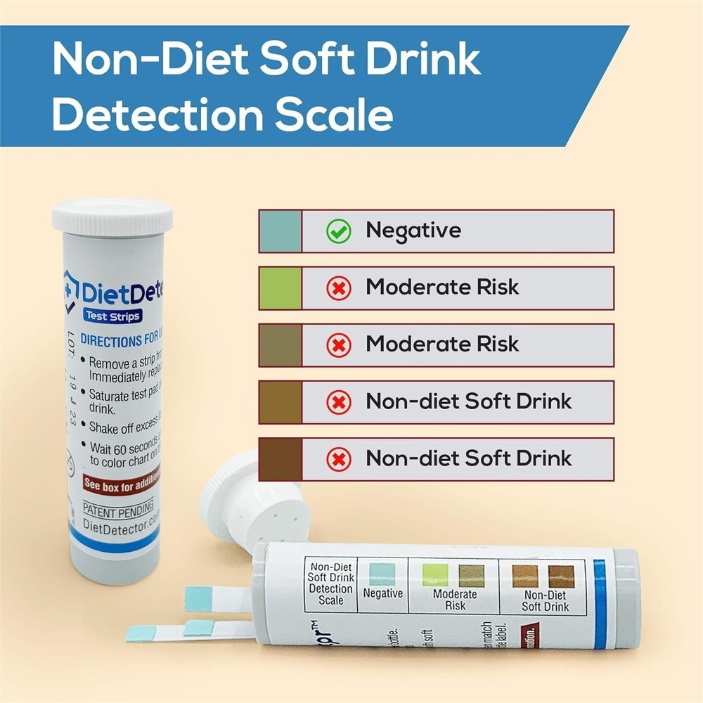 DietDetector Strips - Detects Non-Diet Soft Drinks Before Accidental Consumpt...