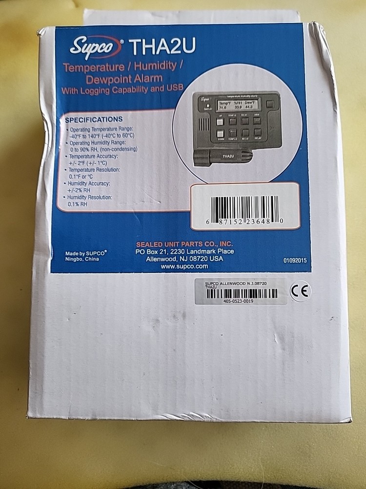 Supco Tha2u Temperature Humidity Dewpoint USB LOGGING  (BOX DEN)