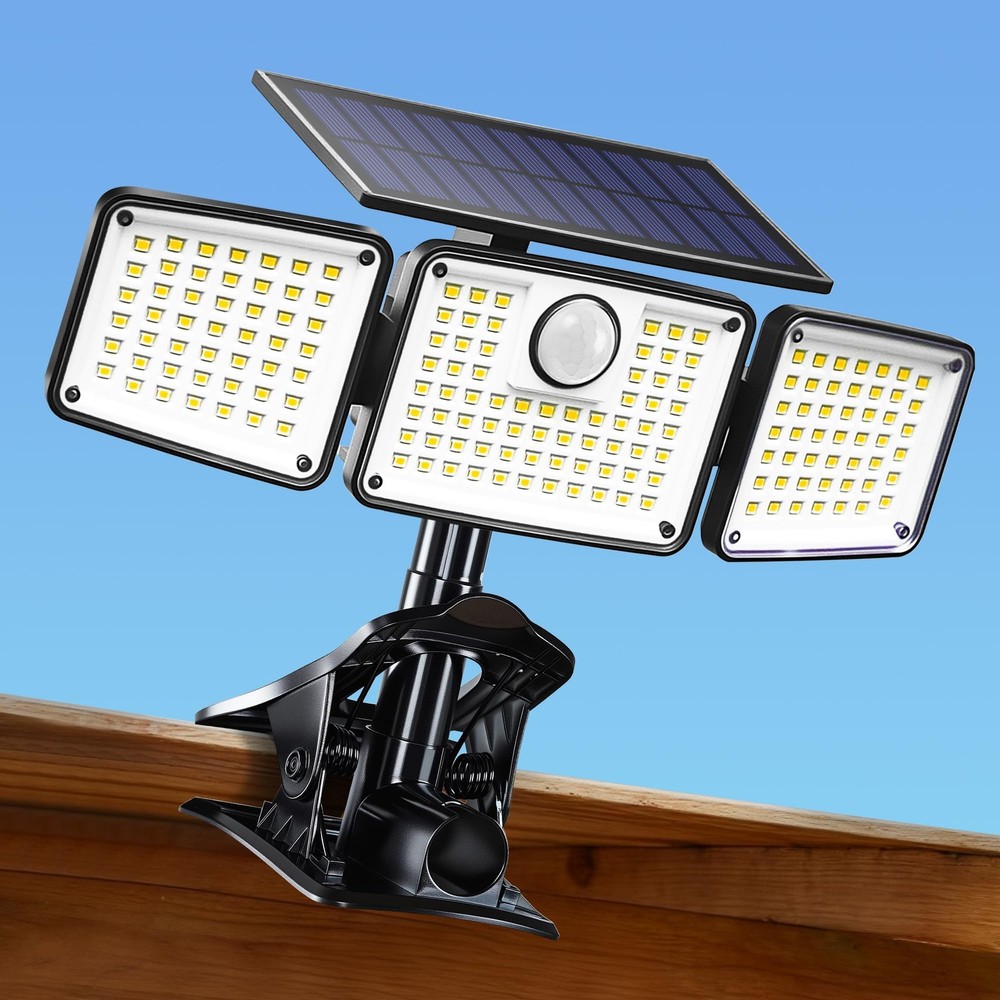 Clip on Solar Lights for Fence, 1Second Installation Motion Sensor Security L...