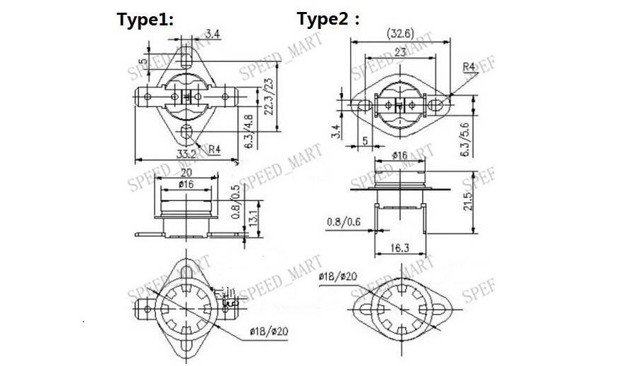 10 pcs Temperature Switch Control Sensor Thermal Thermostat 70°C N.C. KSD301