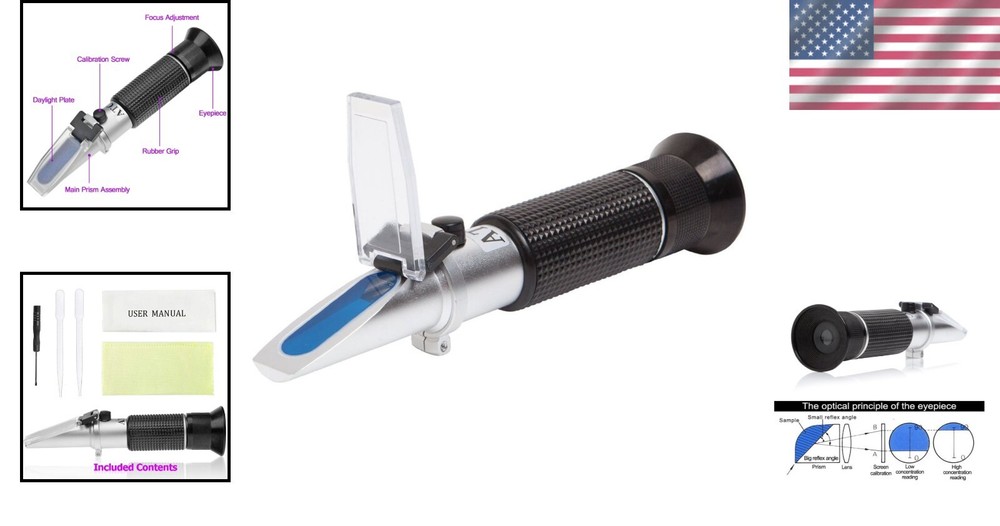 Accurate Brix Refractometer with Automatic Temp Compensation for Fermentation