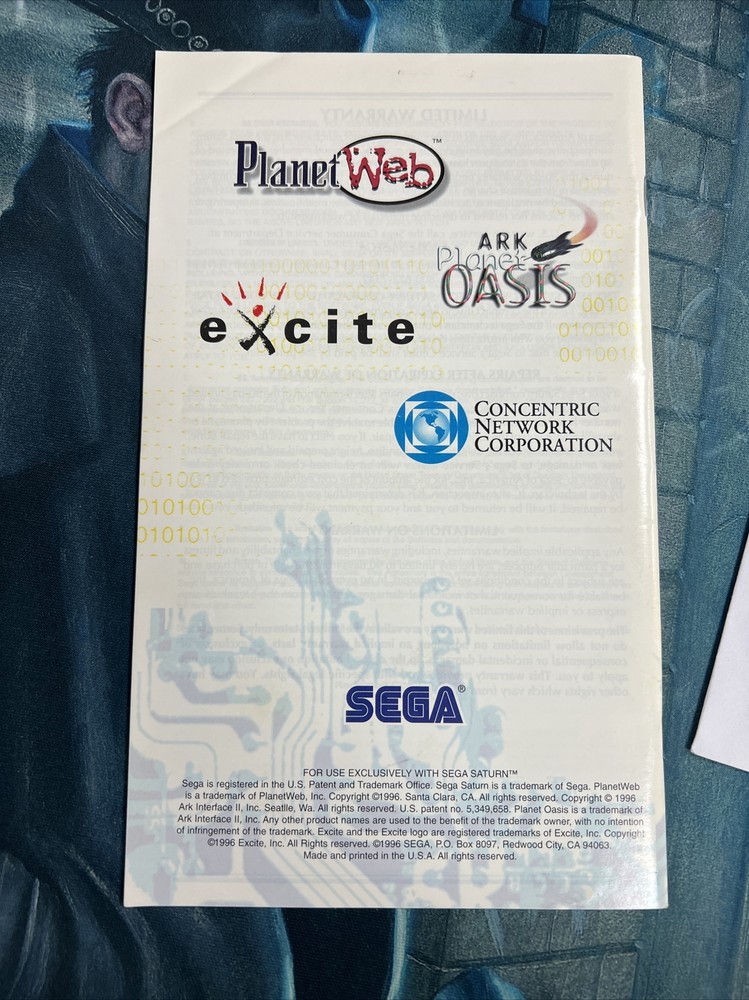 Sega Saturn Netlink Web Browser Disc Version 2 Authentic W/ Instruction Booklet