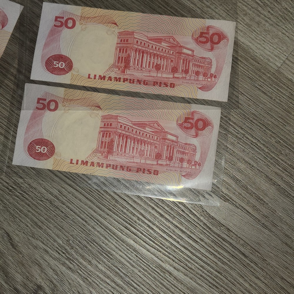 Philippine 50 Piso Banknotes 6-Note Lot Partial Consec Serials World Currency