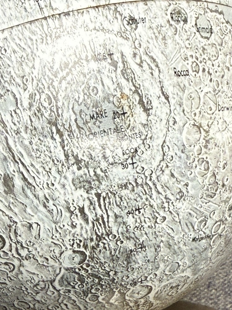 Replogle Globe The Moon Authentic 6” Model Vintage Includes Manned Landing Sites
