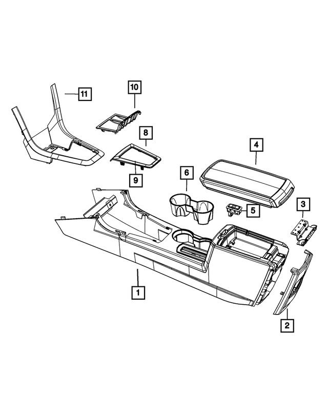 Genuine Mopar Console Shifter Bezel 1CB48ESGAE