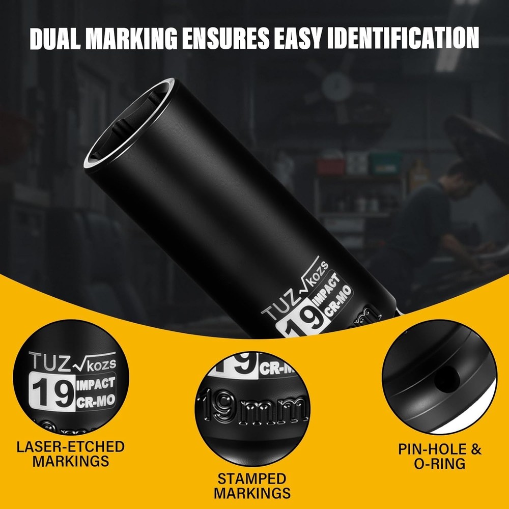 19mm Deep Metric Impact Socket - 1/2" Drive with Radius Corner Technology