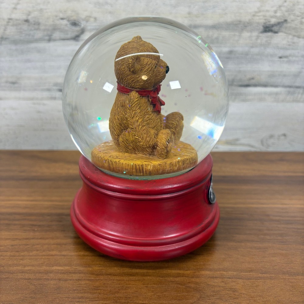 St.Nicholas Square Musical Snowglobe Jingle Bells 2012 Teddy Bear