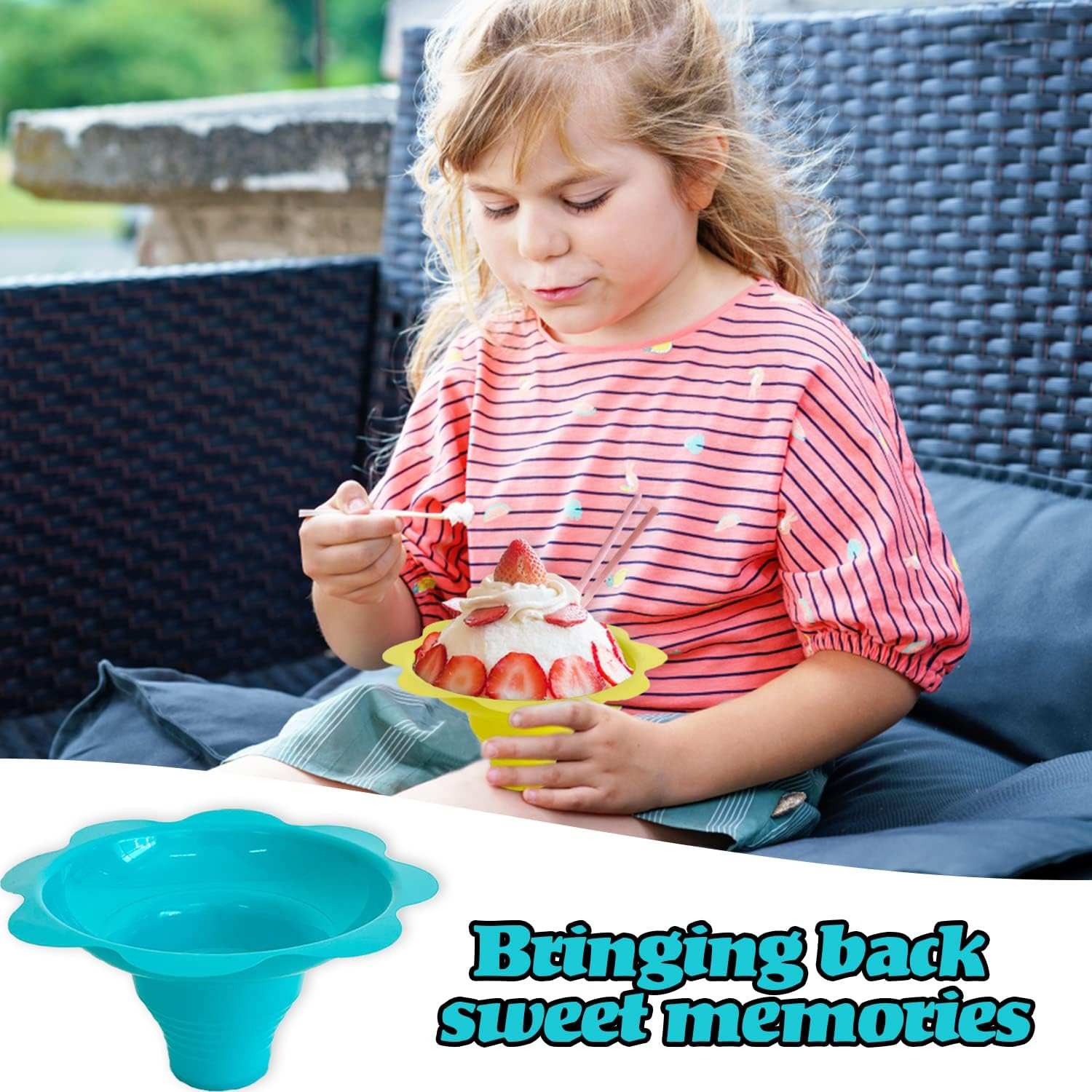 100 PCS Snow Cone Cups,Flower Shaped Shaved Ice Cups,4 OZ Plastic Snow Cone Bowl