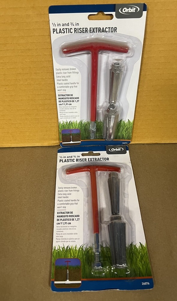 2PACK Orbit Sprinkler System 1/2" & 3/4" Plastic Riser Pipe Extractor, Fast Ship