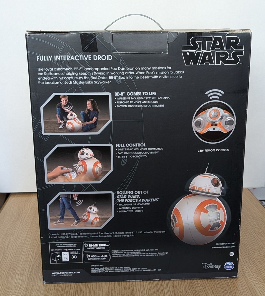 (NEEDS REPAIR) SpinMaster BB-8 Star Wars Interactive Hero Droid w/ accessories
