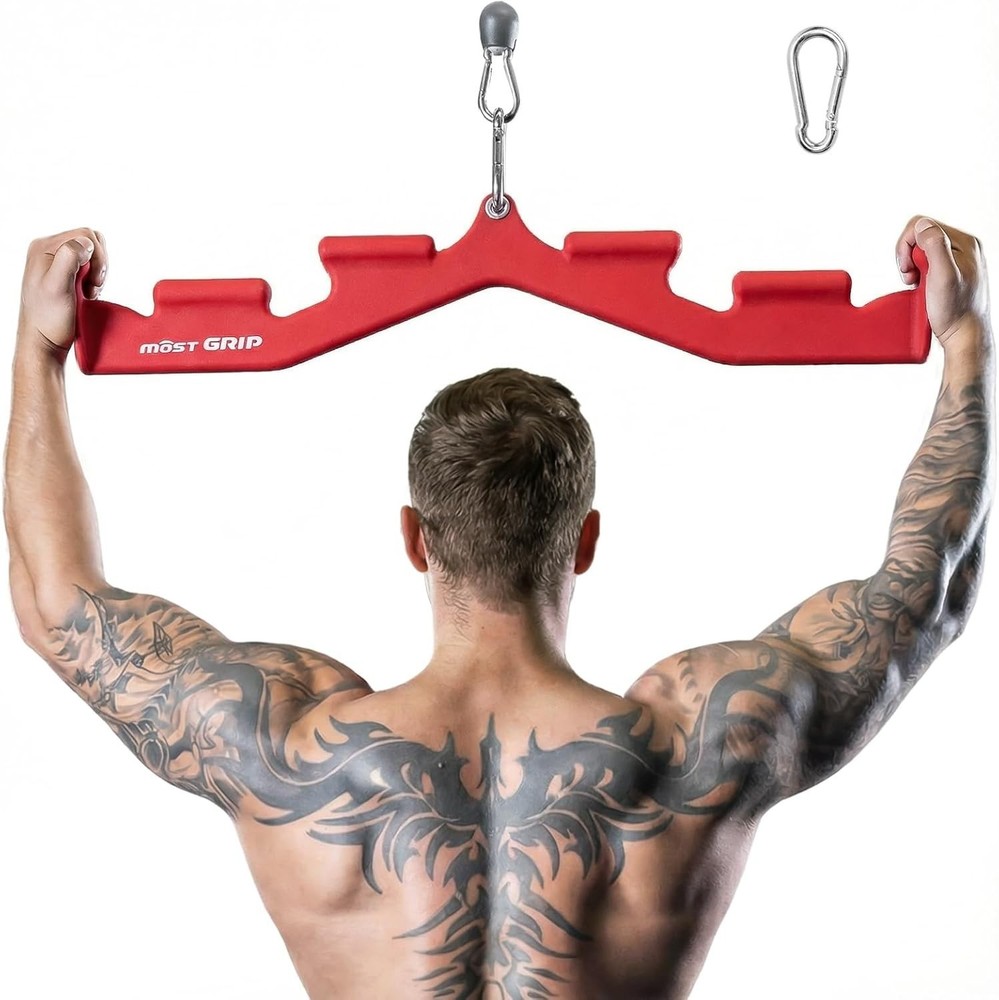 LAT Pull Down Bar with 6 Ergonomic Handles Neutral Grip Pulldown Attachments