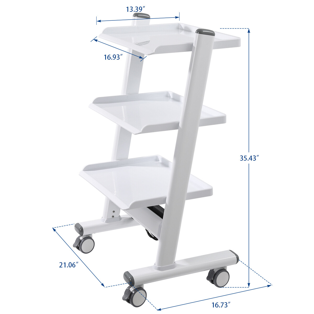 Dental Medical Mobile Cart Instrument Trolley /3 4 5 Drawers with Power Socket