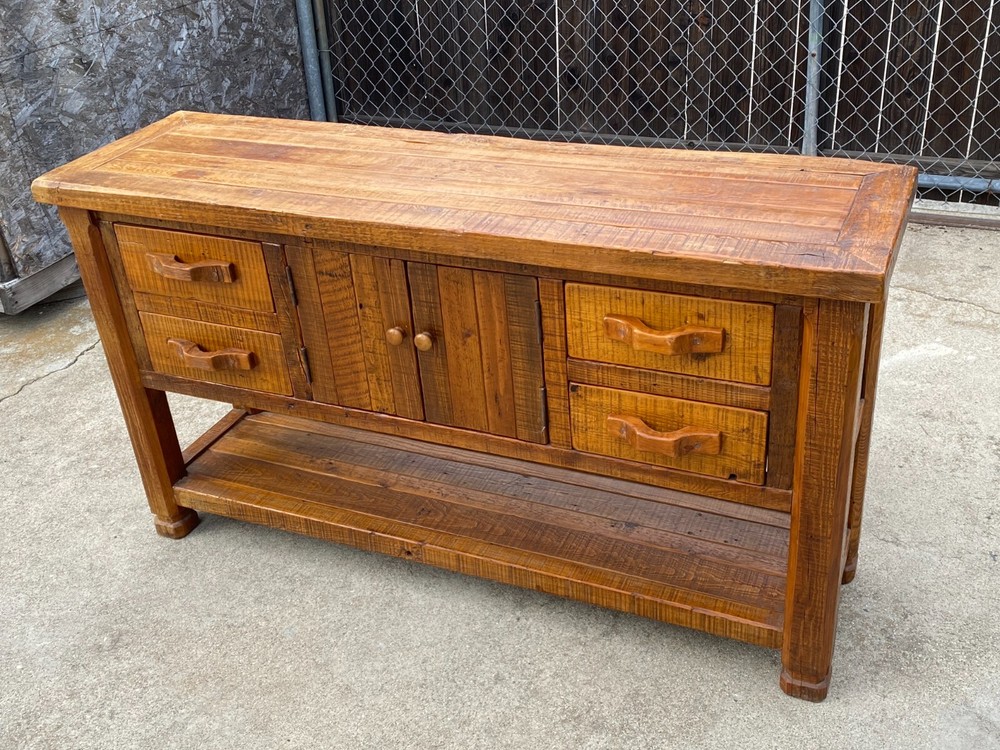Antique Elm Buffet Cabinet