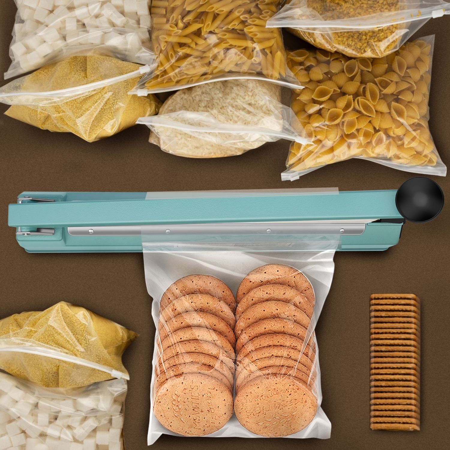 20" (500mm) Manual Impulse Heat Sealer 750W Poly Bag w/ Element Grip & Teflon