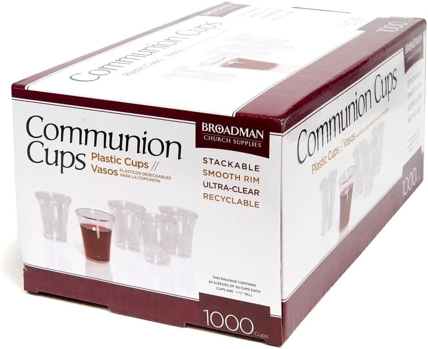 Plastic, Disposable, Recyclable Communion Cups, 1000 Co