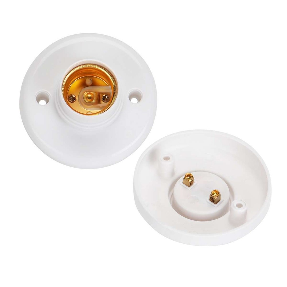 1-20 Pcs E27 Light Bulb Pendant Lamp Fixing Base Holder Screw Cap Socket Round