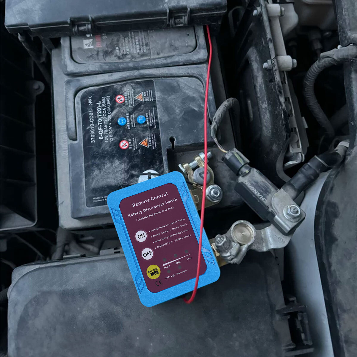 Remote Battery Disconnect Switch 12V 240A Battery Kill Switch for Auto RV ATV