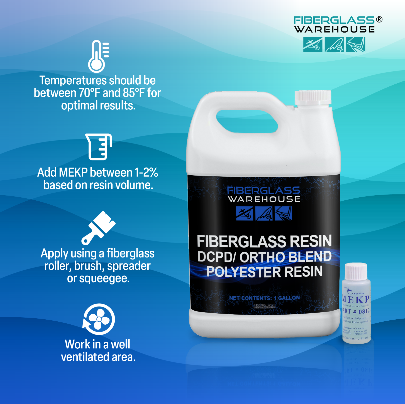 Fiberglass Warehouse Fiberglass Resin – Premium Grade Resin - Gallon with MEKP