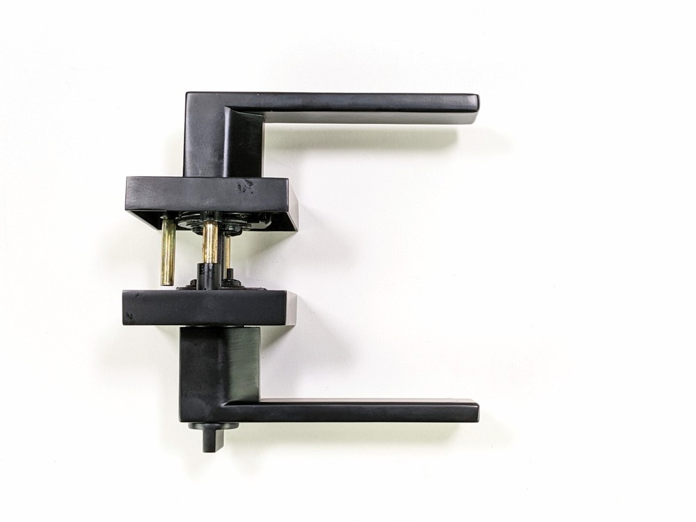 10 Pack Square Keyed Entry Levers & Single Cylinder Deadbolt Combo Flat Black