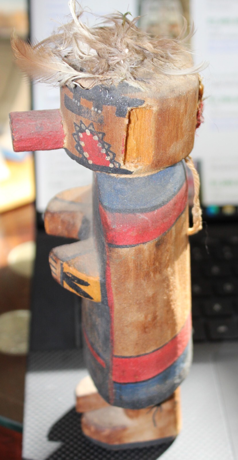 Antique 1910's Tall Painted Kachina Doll Southwestern Native American 7"