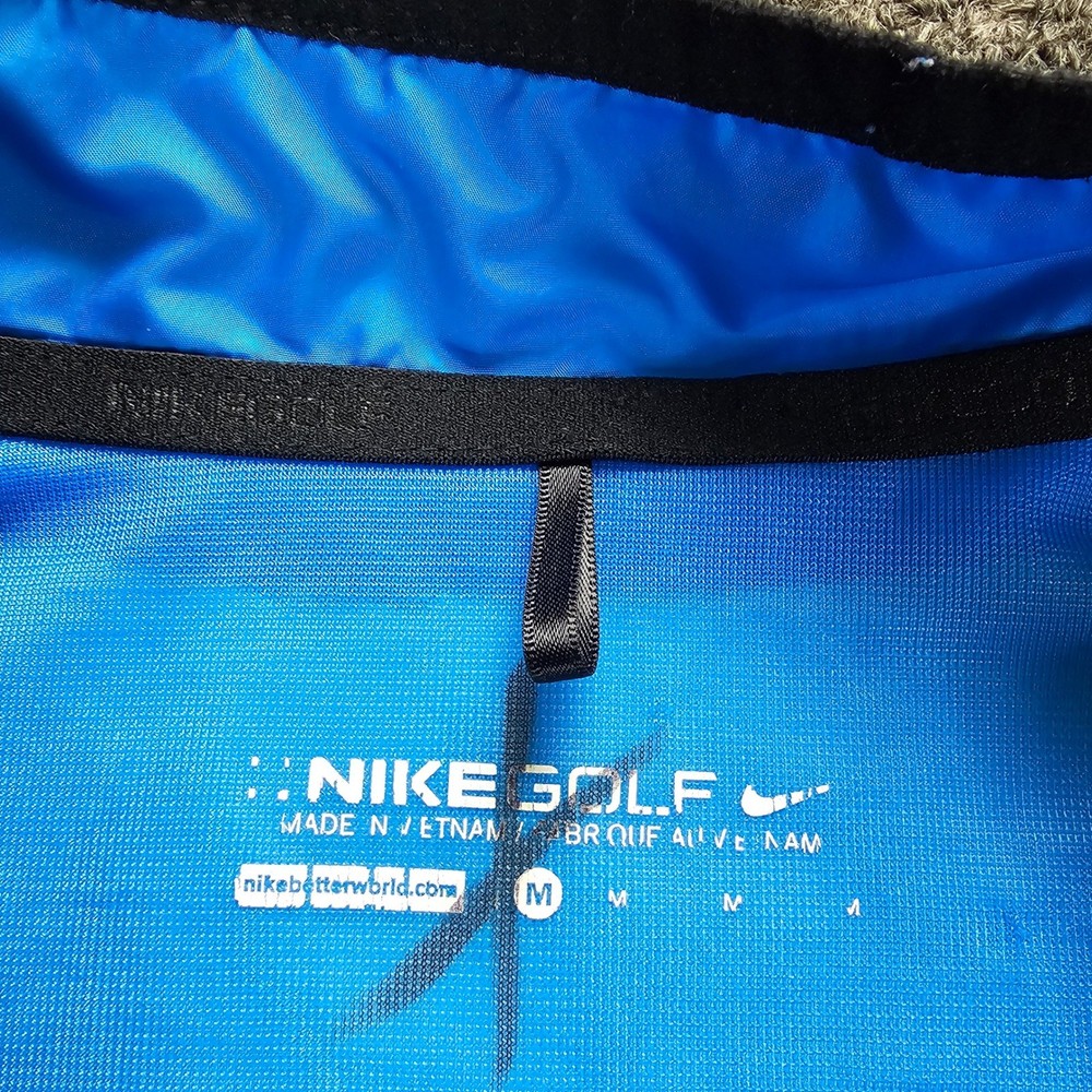 Nike Golf Jacket Mens Medium Blue Grey 1/4 Zip Windbreaker Pullover Sweatshirt