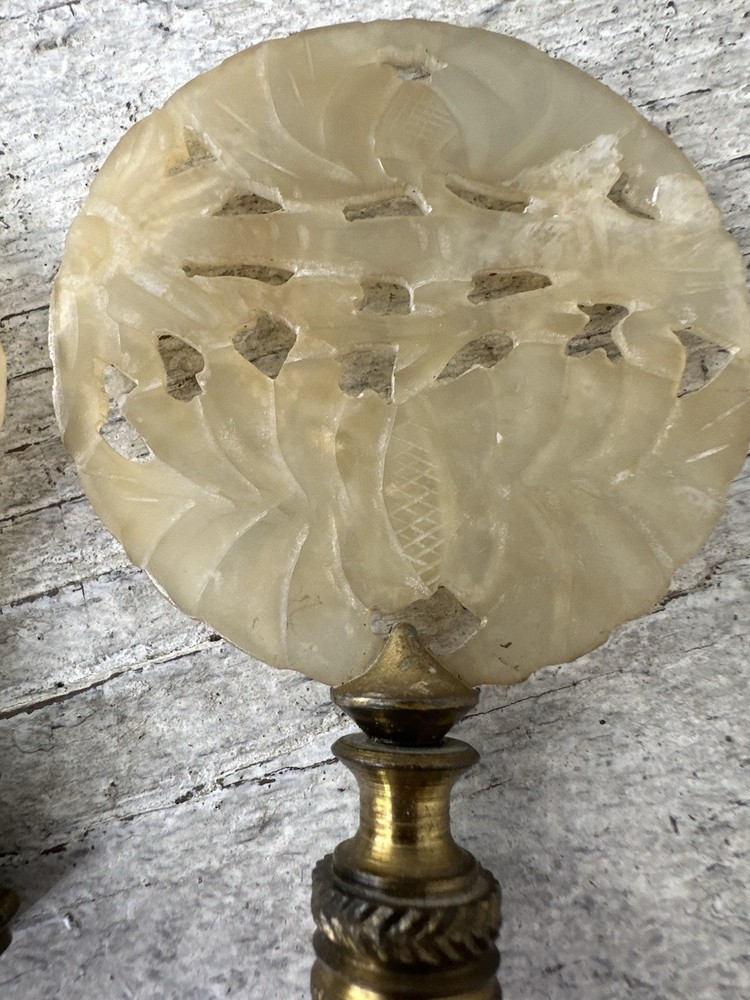 Vintage 1940s Translucent Jade Lamp Shade Finials