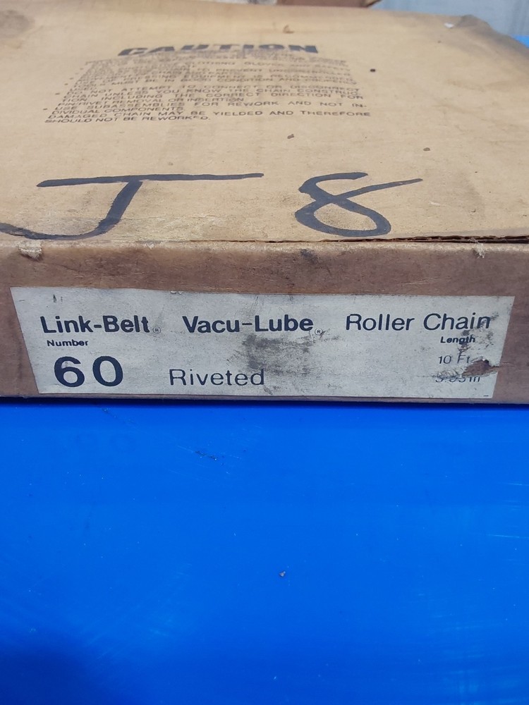 LINK-BELT, Vacu-Lube Roller Chain 60 RIVETED 10FT