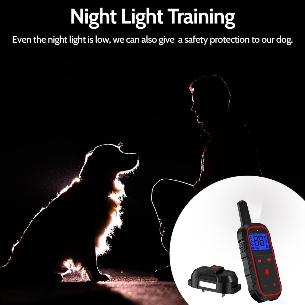Electric dog training collar remote waterproof 3300ft range rechargeable set