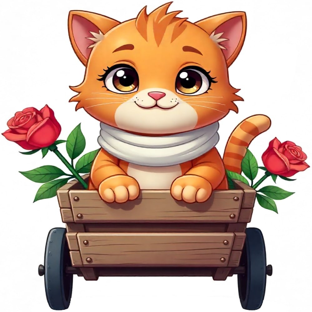 30 Custom Ginger Cat & Roses Personalized Address Labels