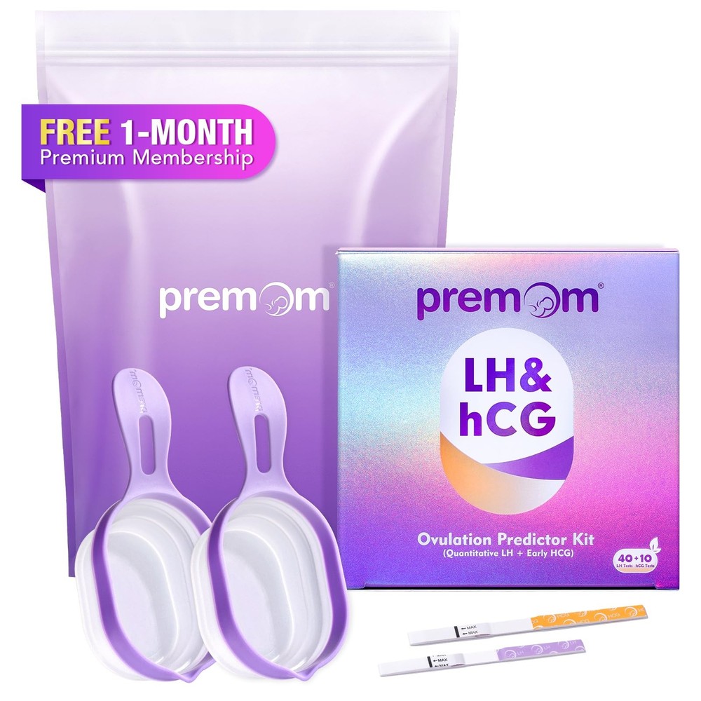Premom Quantitative Ovulation & Pregnancy Test Kit: 40 LH Strips + 10 HCG Strips