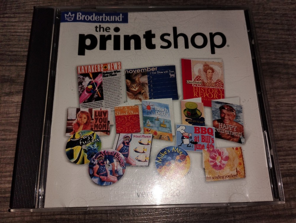 The Print Shop Essentials Version 20 PC CDROM 2003 Broderbund Windows 98/2000/XP