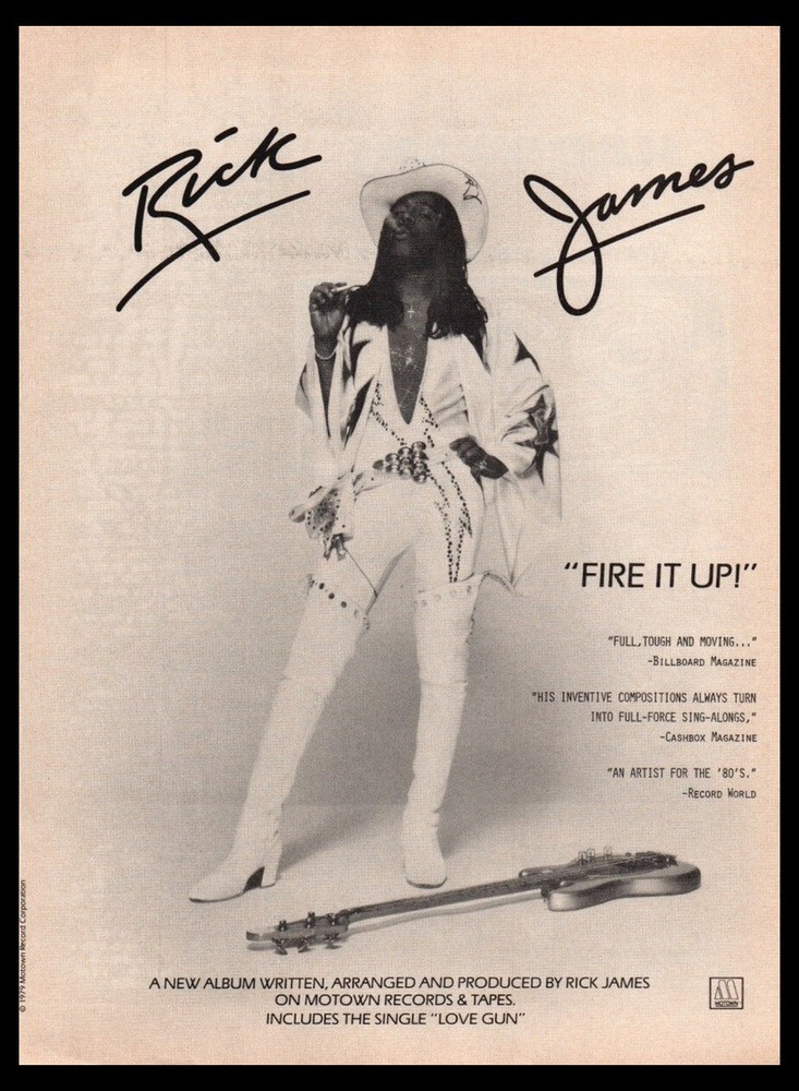 1979 Rick James- Fire It Up-print ad / mini-poster-Vintage Rock music ORIG.