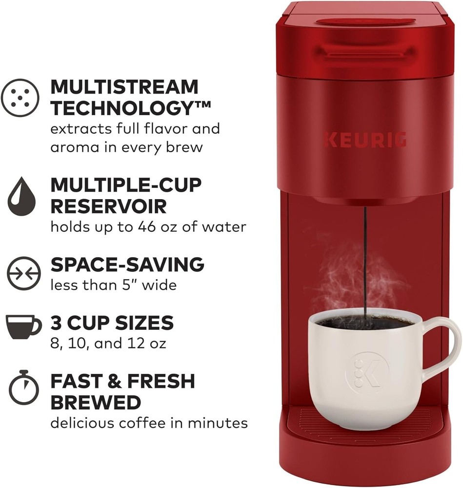 Keurig K-Slim Single Serve K-Cup Pod Coffee Maker Multistream Technology Red