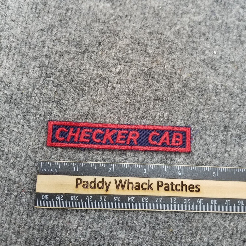 Vintage Checker Cab Patch 70s 80s Taxi Tab W1