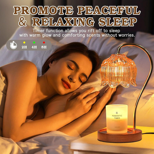 Flower Candle Warmer Lamp with Timer, Dimmable Warmer,