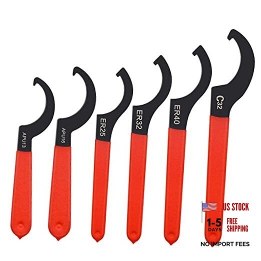 Mdvora Coilover Spanner Wrench Set, C-Shape Shock Spanner Hook Wrench 6pcs