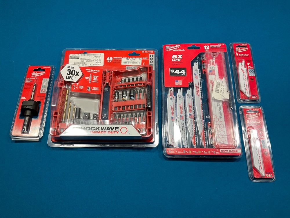 MILWAUKEE SAW BLADES IMPACT DRILL SET PLUS MORE