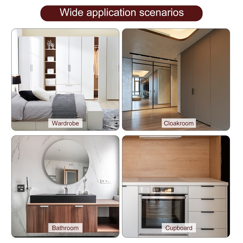 Cabinet Edge Finger Pull, 8pcs 300mm / 11.81" Hidden Cabinet Pulls, Silver