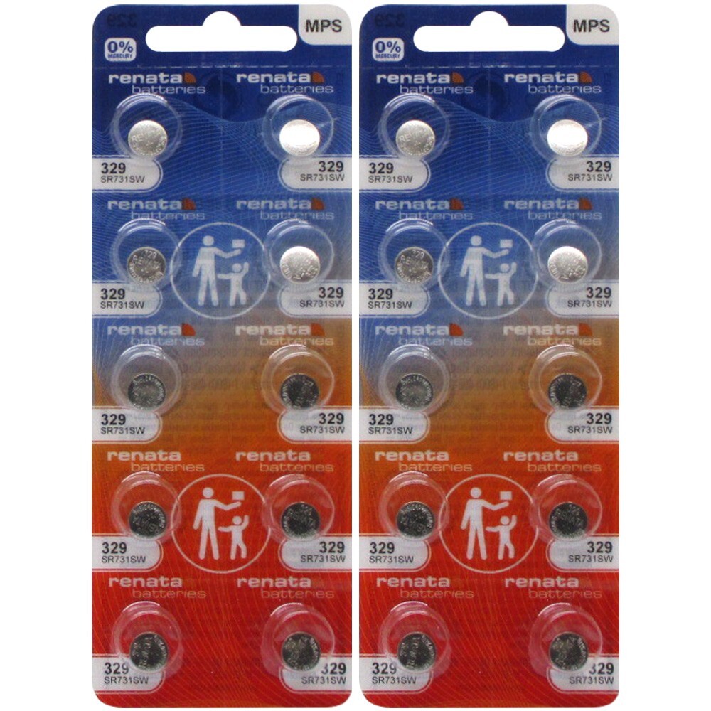 20 Pcs Renata Silver Oxide 329 1.55V Batteries