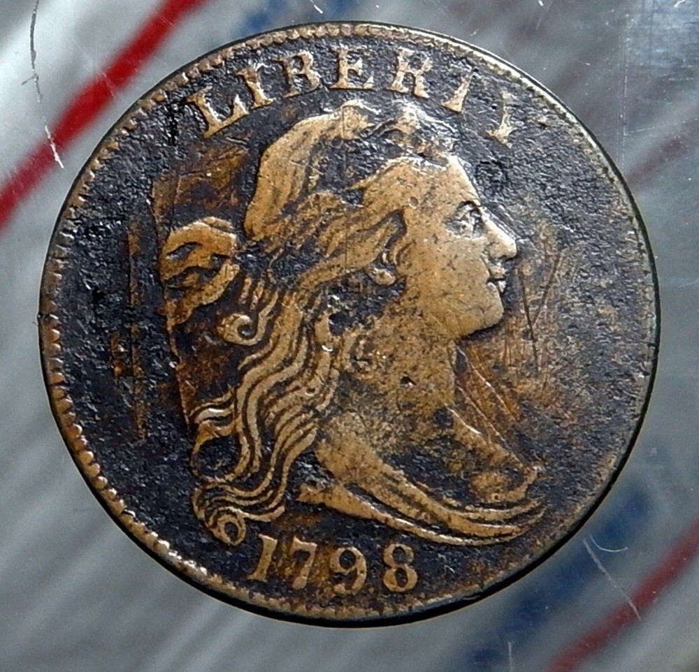 Large cent/penny 1798 Sheldon 159 top tier census