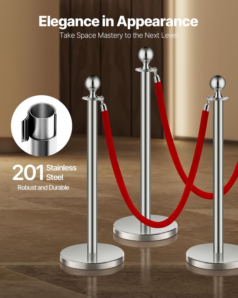 VEVOR 4Pcs Stanchion Posts Queue Barrier Crowd Control Sand Injection Base