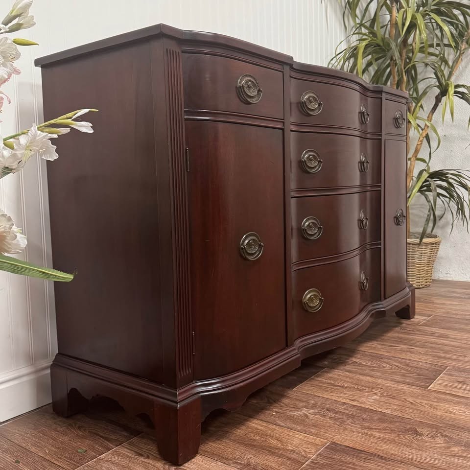 1947 Georgetown Galleries Solid Mahogany Serpentine Buffet