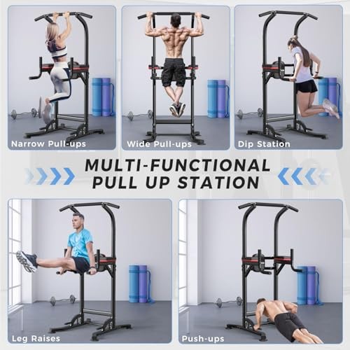 ZENOVA Pull Up Bar, Multi-Function Pull Up Dip Bar Station, Home Gym Workout